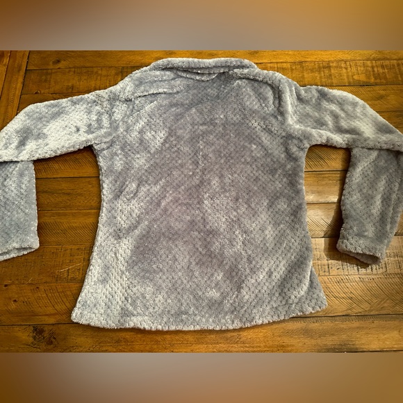 Columbia Textured Fleece Light Blue Gray Zip Front Jacket Size Small SUPER SOFT - Picture 5 of 9